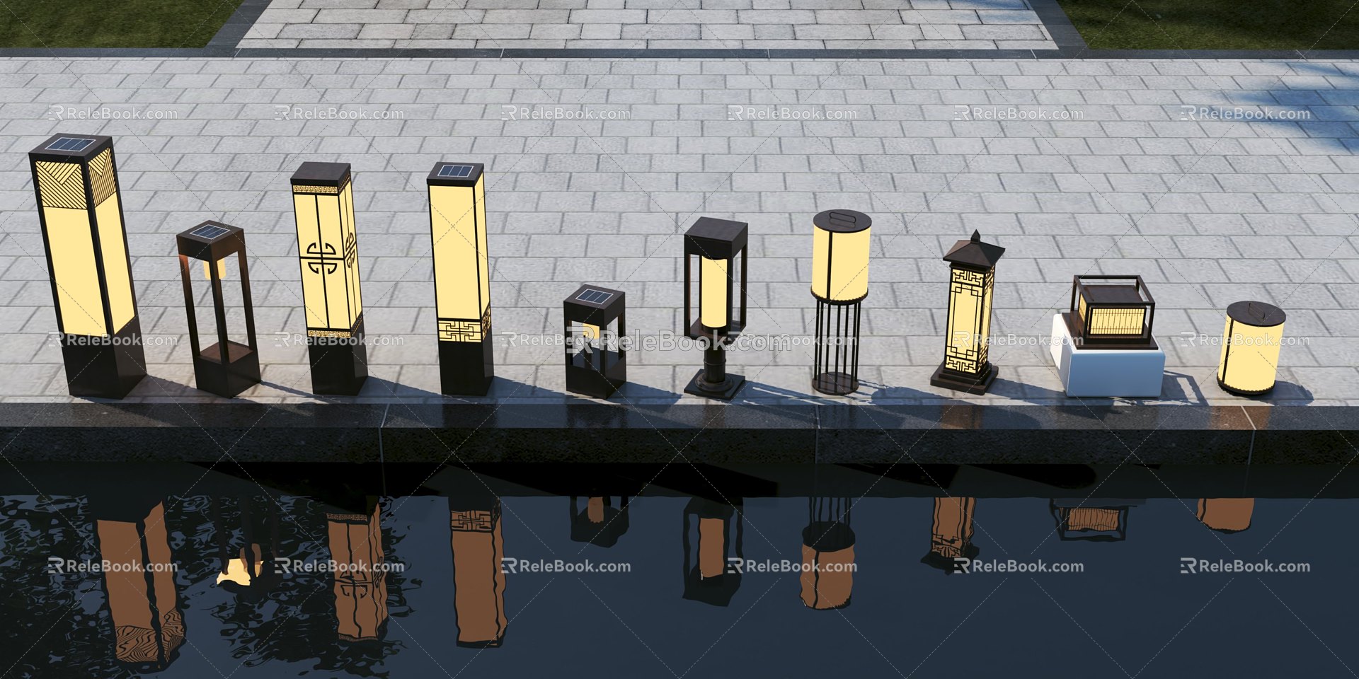 Chinese floor lamp lawn lamp model