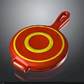 Circular Red And Yellow Electronic Appliance With Ergonomic Handle And Compact Design 3d model