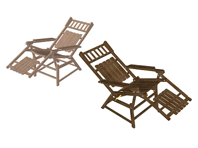 Comfortable Wooden Folding Reclining Chairs for Outdoor Patio Garden Use 3d model