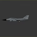 Gray Jet Airplane Model With Red Striped Wings And Pointed Nose