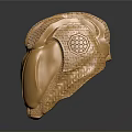 Golden Weapon With Detailed Texture Shiny Surface And Ornate Design Isolated On Dark Background