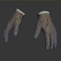 Brown Leather Gloves With White Lining And Stitching Details For Daily Warm Use