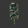 Main Battle Tank Green Camouflage Exterior With Long Barrel Antenna And Detailed 3D Rendering