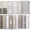 Stylish Room Dividers With Various Design Patterns And Material Styles For Interior 3d model