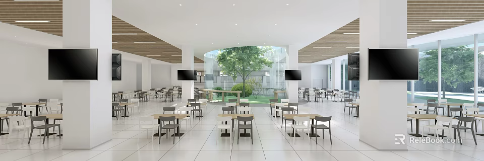 Modern Open Kitchen Interior Design With Island Counter And Cabinets 3d model