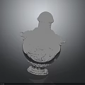 Elegant Silver Perfume Bottle Design With Intricate Carvings Lid And Base