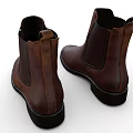 Brown Leather Chelsea Boots With Black Elastic Side Panels And Classic Design