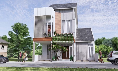 Modern single-family villa 3d model