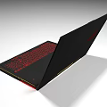 ROG Gaming Laptop With Black Body Red Backlit Keyboard And Game Graphics