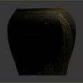 Rustic Dark Clay Jar With Textured Surface For Home Decoration 3d model