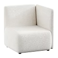 Comfortable Plush Cream Single Sofa With Modern Curved Armrest Design