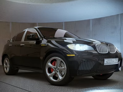 Black BMW Sporty Car With Modern Design Front Grille And Alloy Wheels 3d model