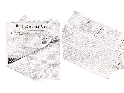 Vintage Newspaper Pages With The Northern Truth Headline And Historical Articles 3d model