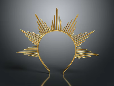 Golden Sun Ray Shaped Decorative Ornament Set For Modern Home Decoration 3d model