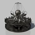 Industrial Equipment Featuring Circular Base And Central Spherical Metallic Structure