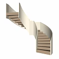 Modern Spiral Stairs Design With Light Colored Steps And Curved Structure 3d model