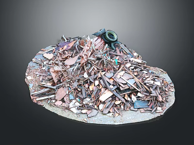Discarded Building Components Consisting of Various Metal Fragments and Scrap Metal 3d model