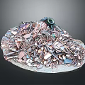 Discarded Building Components Consisting of Various Metal Fragments and Scrap Metal