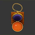 Vintage Open Pocket Watch as Stylish Clothing Accessory with Purple Dial and Gold Frame