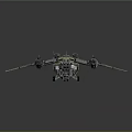 3D Sci Fi Mechanical Vehicle With Multiple Wings Weapon System And Wheels