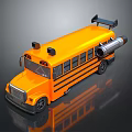 School Bus Old School Bus Small Bus Small Bus Small Van Unmanned Bus School Bus 3d model