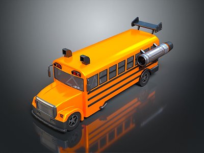 School Bus Old School Bus Small Bus Small Bus Small Van Unmanned Bus School Bus 3d model