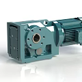 Industrial Equipment Teal Geared Motor With Flange Connection And Heat Sink Design