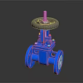 Blue Industrial Gate Valve With Metal Handwheel And Flanged Pipeline Ends Design