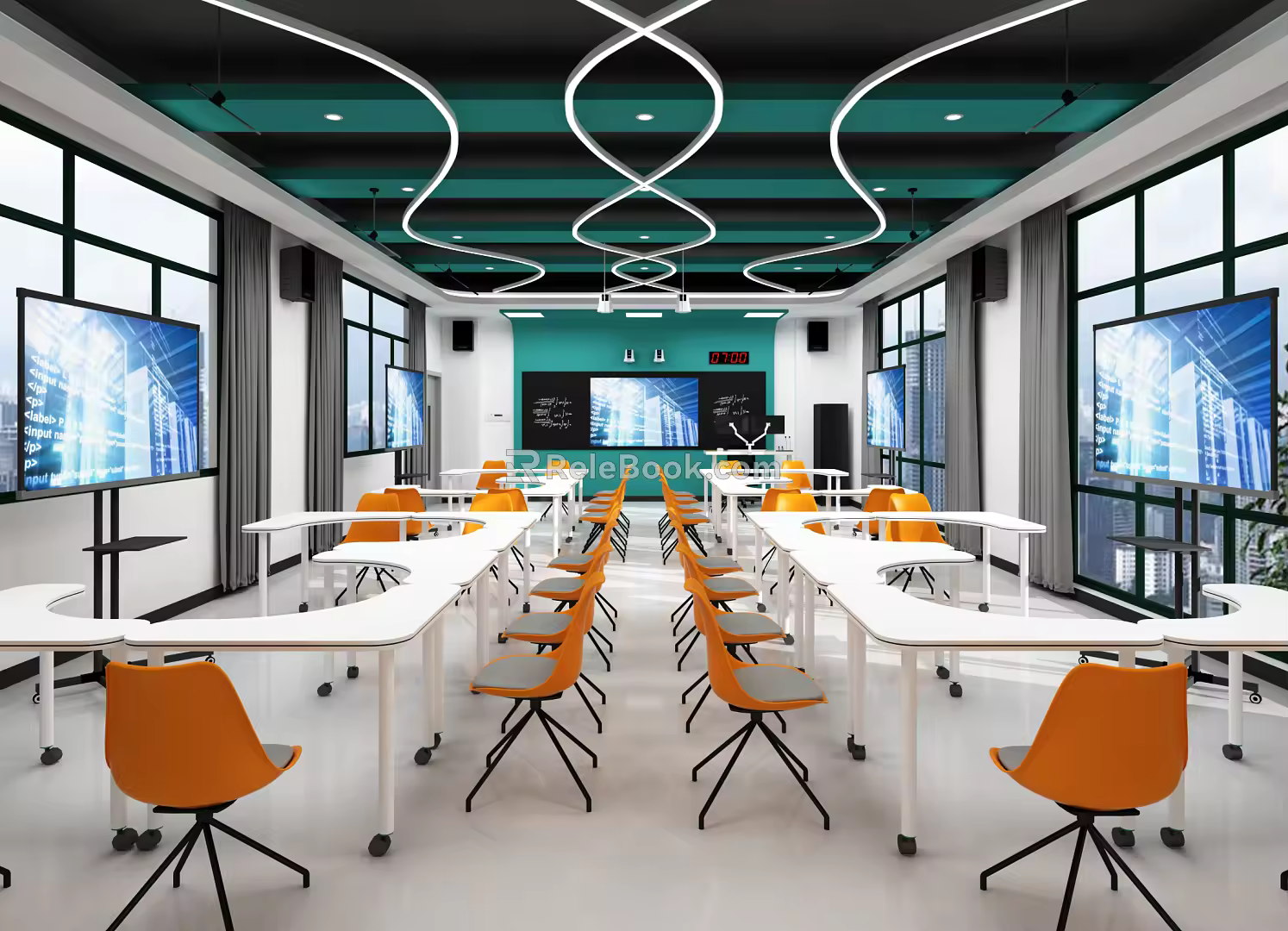 Modern classroom wisdom classroom 3d model