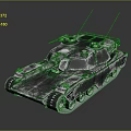 Shiny Metallic Armored Tank With Turret Two Antennas Heavy Tracks And Reflective Surface