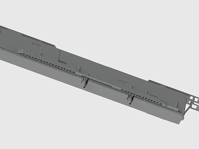 Gray Long Industrial Mechanical Part With Holes And Connection Structure 3d model