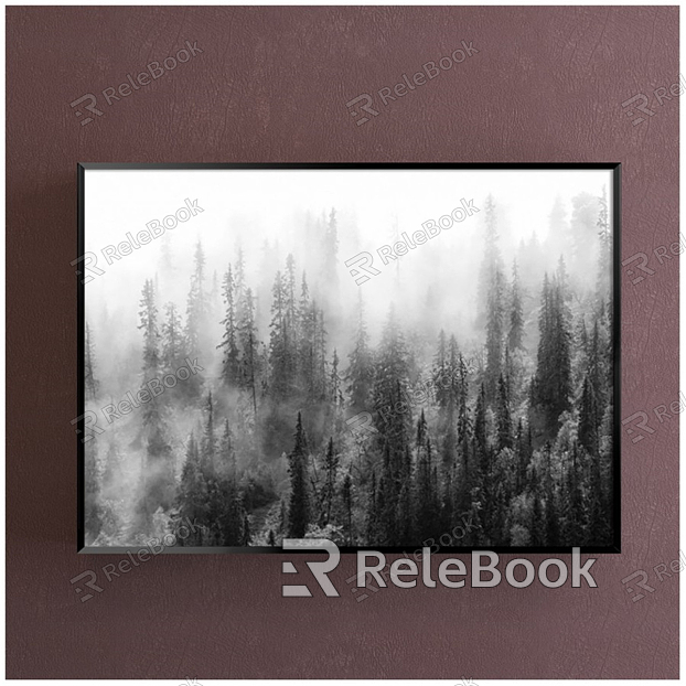 Nordic Landscape Painting Black and White Study Landscape Decorative Painting model