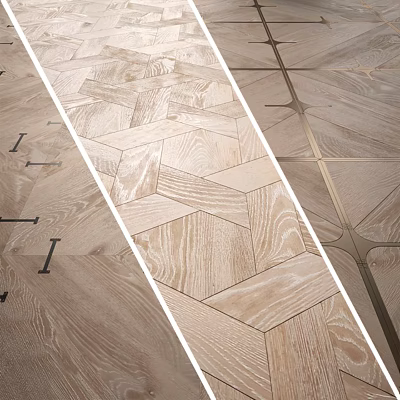 Wooden Floor Components With Geometric Patterns Natural Texture And Metallic Accents 3d model