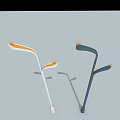 Modern Outdoor Street Lights With Curved Pole Design And Illuminated Heads