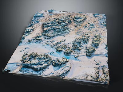 Detailed 3D Terrain Model Featuring Mountainous Landforms Rock Formations Water Elements And Natural Textures 3d model