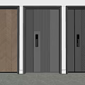 Modern Security Doors With Wood Grain Panels Vertical Stripes And Diagonal Textures 3d model