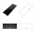 Sleek Modern Kitchen Induction Hob With Black Glass Panel Four Cooking Zones And Knob Control