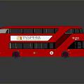 Red Double Decker City Bus Featuring INSPIRA Logo And Modern Exterior Design