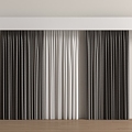 Modern curtain pleated curtain gauze curtain solid color 3d model