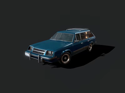 Blue Station Wagon with Roof Rack Classic Design And Sleek Exterior 3d model