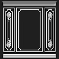 Classical Decorative Components With White Border And Symmetrical Ornamental Panel Design