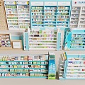 Modern Pharmacy Pharmacy Display Cabinet Pharmacy Shelf Medicine Cold Medicine Chinese Medicine Cabinet 3d model