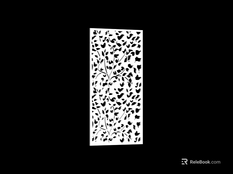 Decorative Partition With Laser Cut Leaf And Vine Pattern For Interior Decor 3d model 