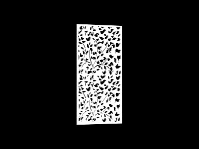 Decorative Partition With Laser Cut Leaf And Vine Pattern For Interior Decor 3d model