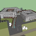 Modern Teaching Building, Department of Architecture, Teaching Building with Environment, Indoor Home Library 3d model
