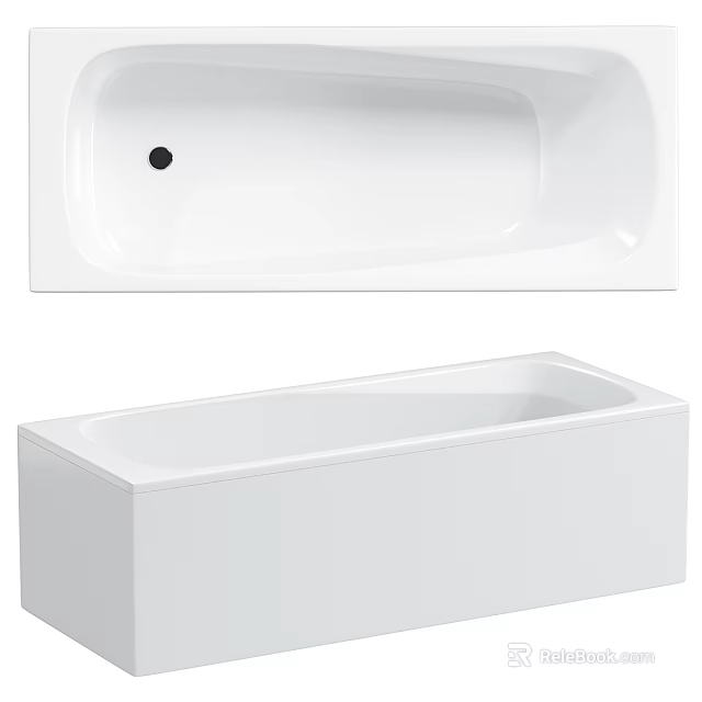 Modern White Bathtub Design With Sleek Lines And Smooth Surface Finish 3d model 