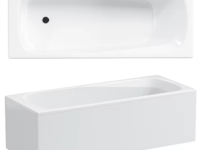 Modern White Bathtub Design With Sleek Lines And Smooth Surface Finish 3d model