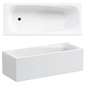 Modern White Bathtub Design With Sleek Lines And Smooth Surface Finish 3d model
