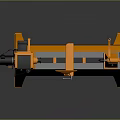 Orange Wood Lathe with Bench Control Panel and Chuck for Woodworking Projects
