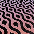 Wavy Stone Tiles And Grass Pattern In Outdoor Landscape Design